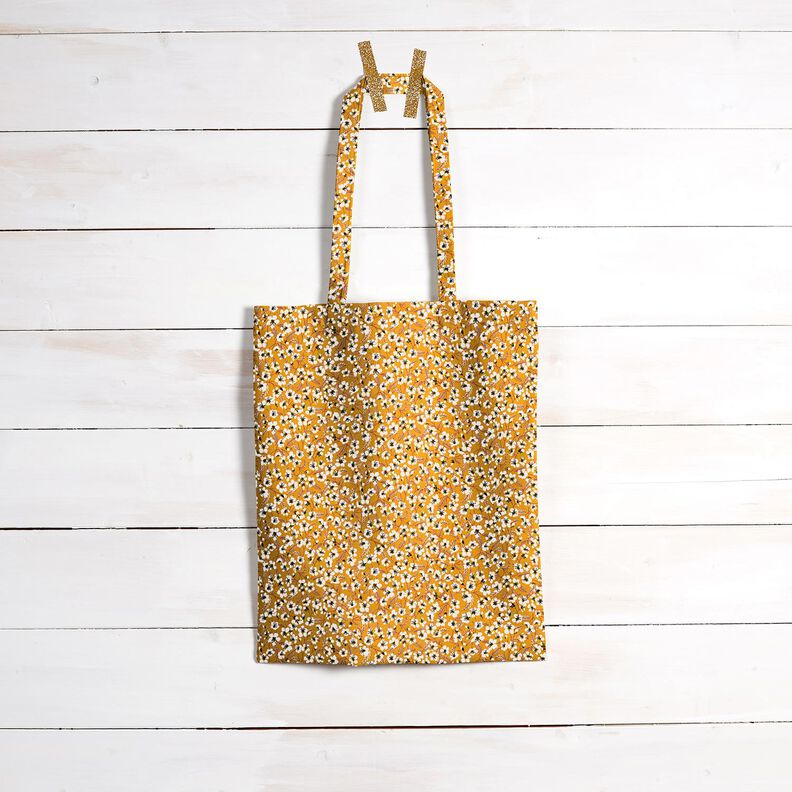 Imprægneret voksdug blomsterflor – karrygul/hvid,  image number 8