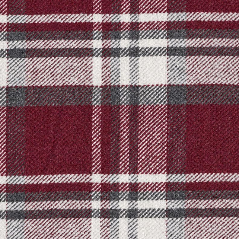 frakkestof med pelsbagside ternet – bordeaux/skiffergrå,  image number 1