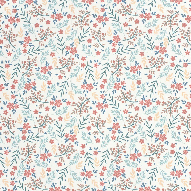 Badetøjsstof UPF50 Blomsterranker – uldhvid/roséguld,  image number 1