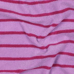 frottéjersey striber | Poppy Fabrics – pastelviolet/purpur, 