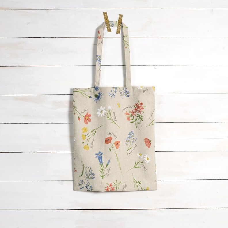 Imprægneret voksdug alpine blomster – natur/blå,  image number 8