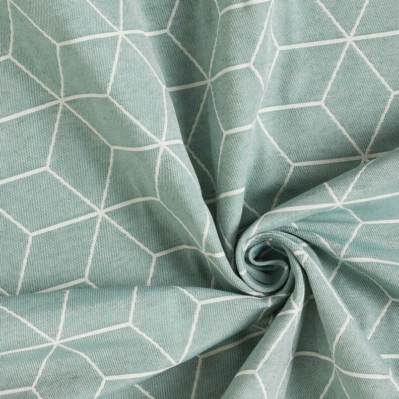 Dekorationsstof Jacquard moderne terninger – reed/elfenben,  image number 3