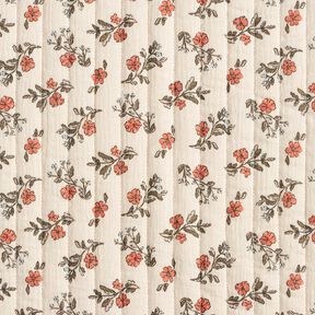 Musselin Quiltstof romantiske blomster &ndash; uldhvid/lyse b&aelig;r, 