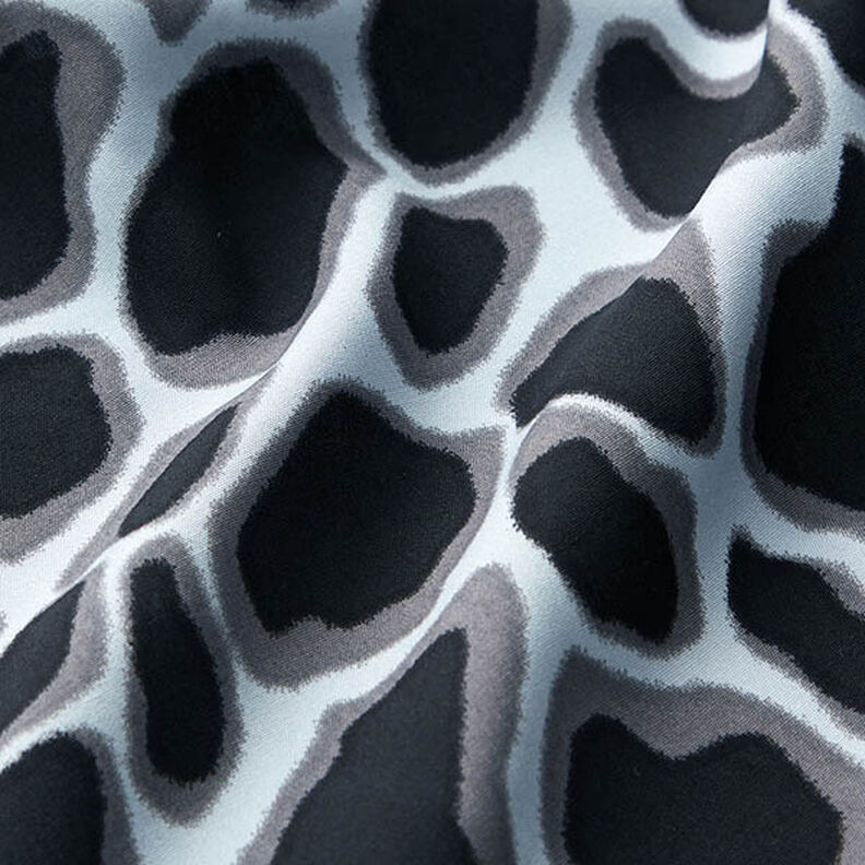 Viskosestof leomønster – lyseblå/sort,  image number 2
