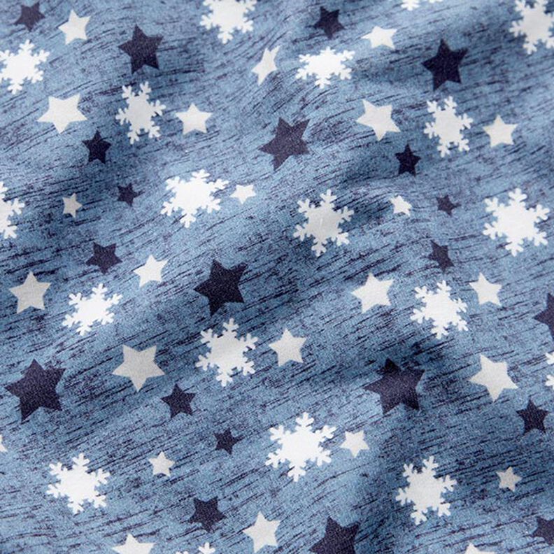 Sweatshirt lodden snefnug og stjerner Digitaltryk – blågrå,  image number 2