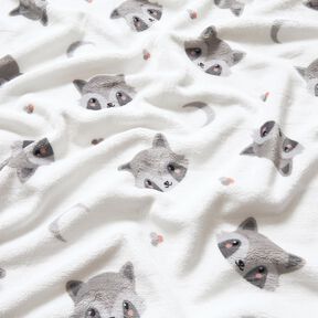 Hyggefleece søde vaskebjørne – elfenben/mørkegrå, 