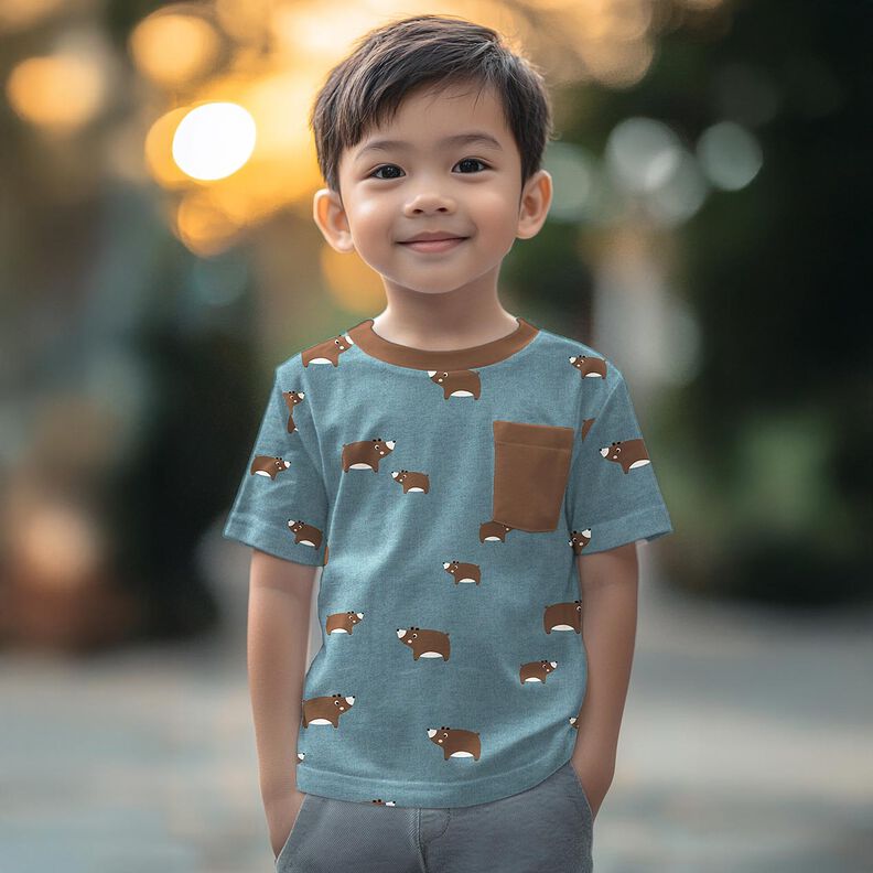 Bomuldsjersey Bj&oslash;rne | Poppy Fabrics &ndash; reed/kastaniebrun,  image number 5