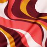Bomuldssatin Retro-bølger| Poppy Fabrics – bordeaux/karrygul | Reststykke 50cm,  thumbnail number 2