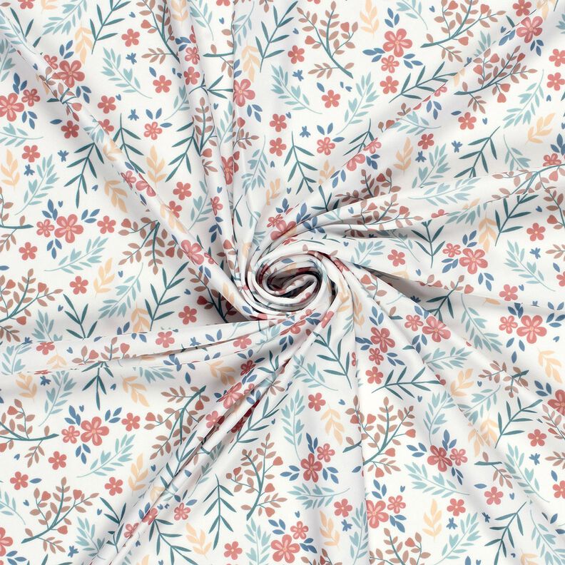 Badetøjsstof UPF50 Blomsterranker – uldhvid/roséguld,  image number 3