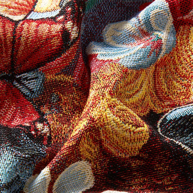 Dekorationsstof Gobelin famøse kvinder – karminrød/lysebeige,  image number 6