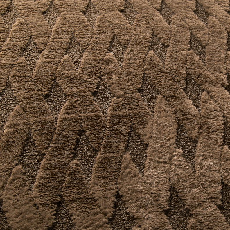 Kunstpels Bouclé stof romber – mørkebrun/sortbrun,  image number 2