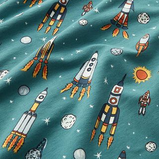 French Terry Sommersweat raketter og planeter | by Poppy – let benzin, 
