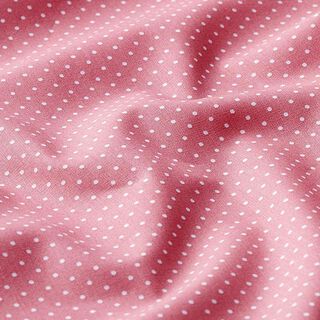 Bomuldspoplin små prikker – rosa/hvid, 