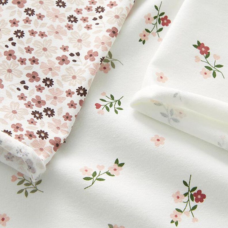 Bomuldsjersey søde små blomster – uldhvid,  image number 5