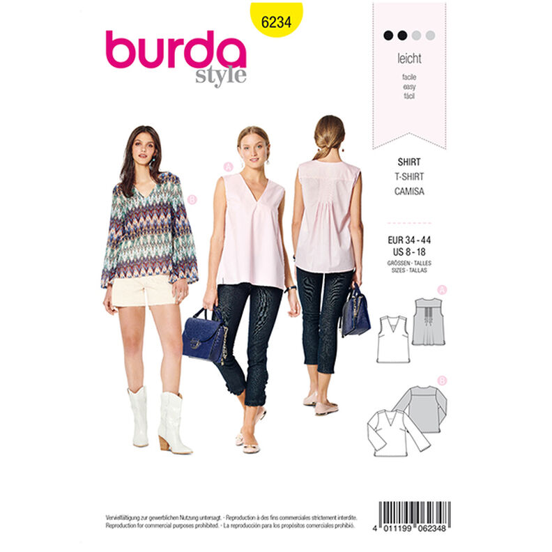 Bluse/Top, Burda 6234 | 34 - 44,  image number 1