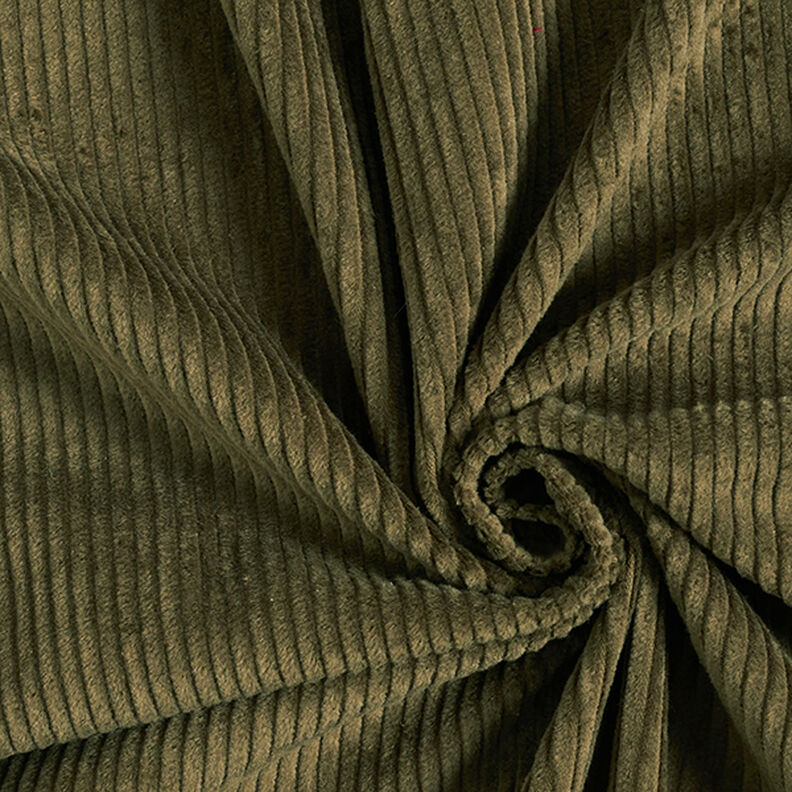 Bred cord forvasket Ensfarvet – lys olivengrøn,  image number 1