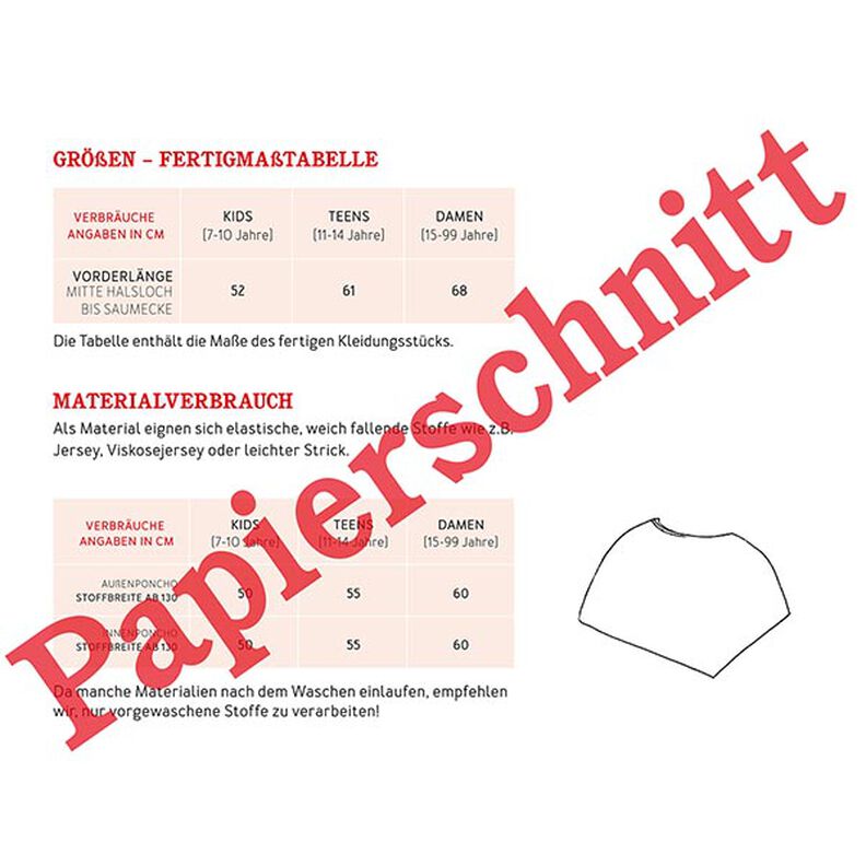 FRAU PENNY asymmetrisk vendbar poncho | Studio klippeklar | Onesize,  image number 7