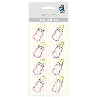 Design klistermærker sutteflasker pige [ 8 Styk ] – rosa/gul, 