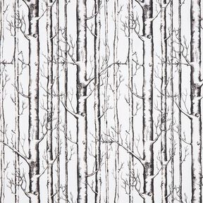 Dekorationsstof Halvpanama træstammer – uldhvid, 
