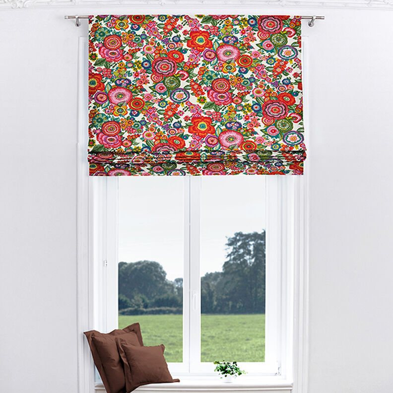 Bomuldsstof Cretonne Floral – rød,  image number 6