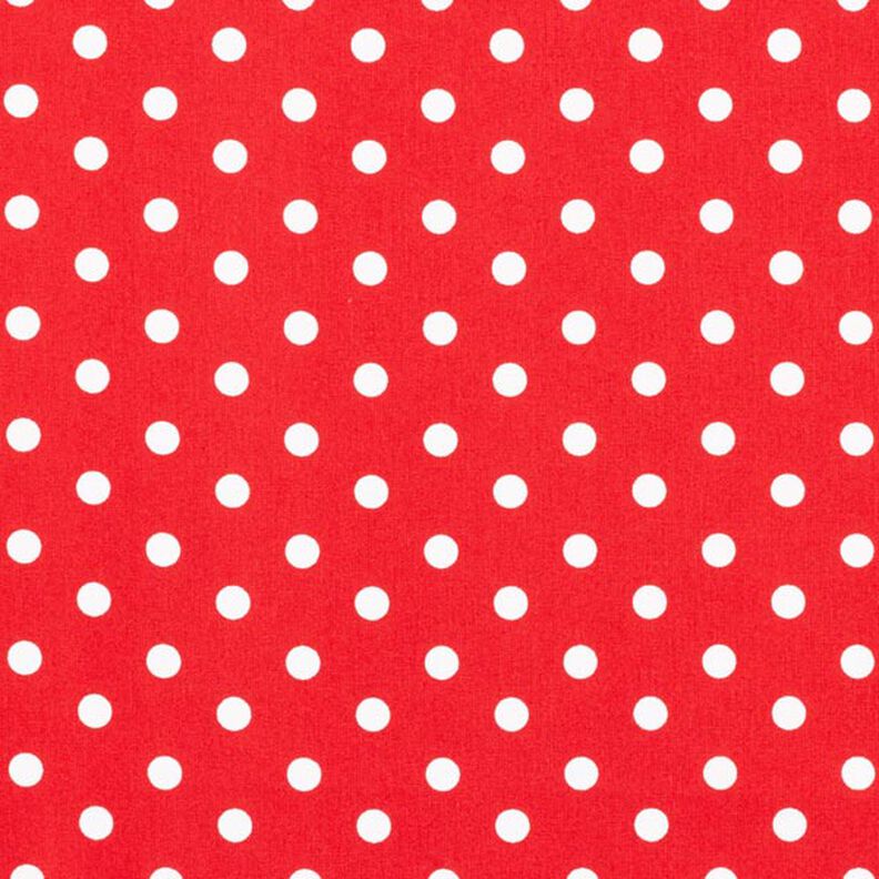 Bomuldspoplin store prikker – rød/hvid,  image number 1