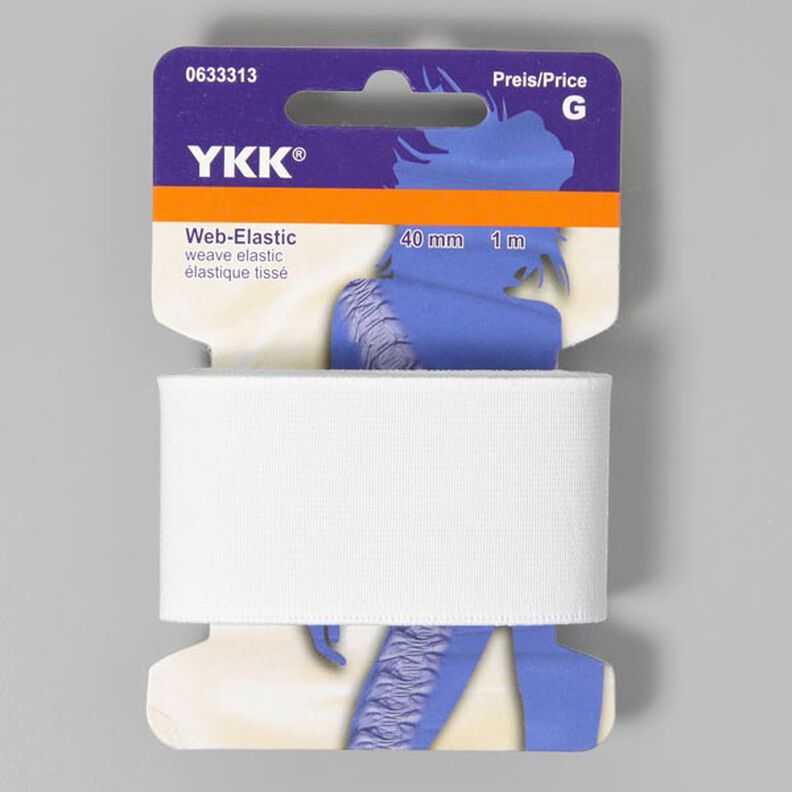 Vævet elastikbånd 501 – hvid | YKK,  image number 1