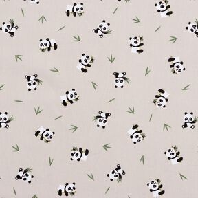 Bomuldsstof Cretonne sød pandabjørn – natur, 