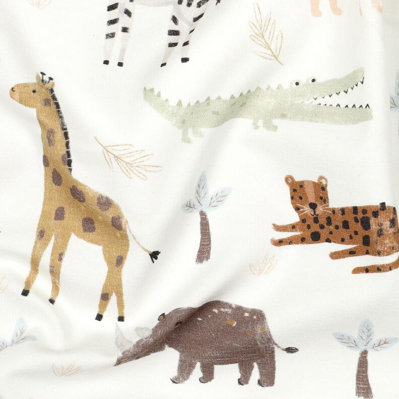 Bomuldsjersey steppedyr Digitaltryk | Poppy Fabrics – elfenben/mørkebrun,  image number 2