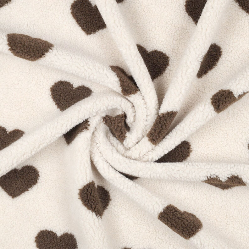 Teddyplys Hjerter | by Poppy – natur/mørkebrun,  image number 3