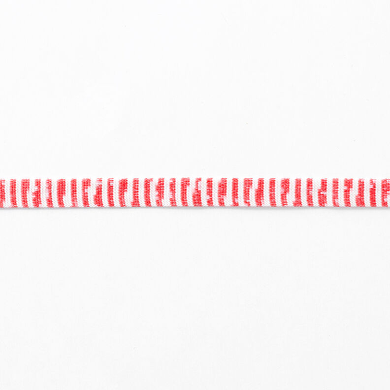 Strikbånd  Melange Striber [13 mm] – hvid/rød,  image number 2