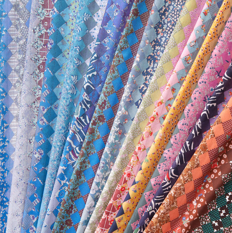 GOTS Bomuldsbatist mønstermiks farveforløb | TCC x LOOKS by Wolfgang Joop – blå/mørkebrun,  image number 6