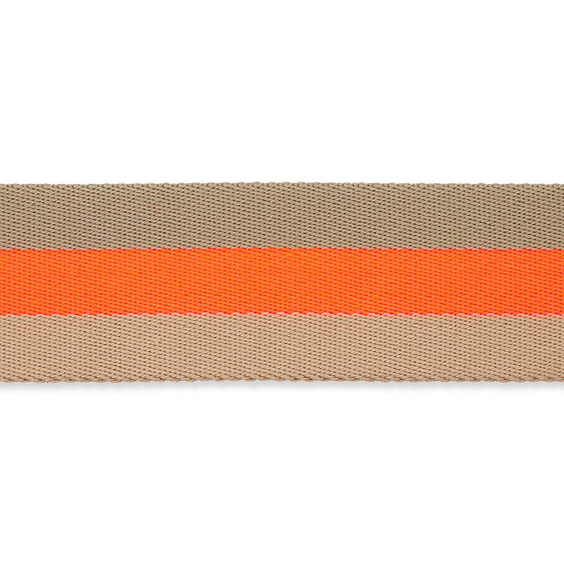 Bånd til taskerem Neon [ 40 mm ] – neonorange/beige,  image number 1