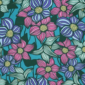 LENZING™ EcoVero™ Viskosestof blomster | Poppy Fabrics – let benzin/Citrongul, 
