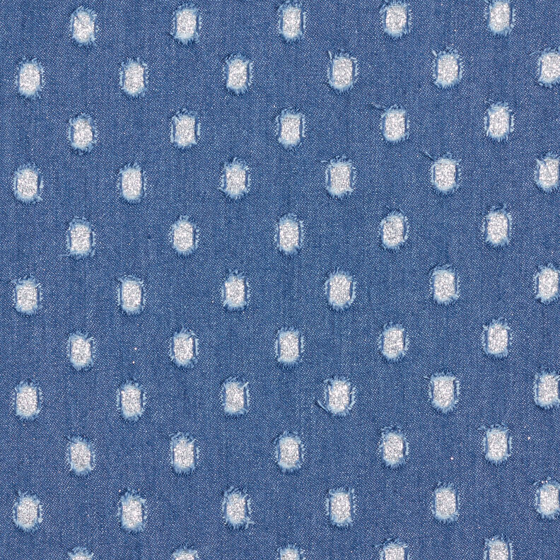 Denim glitterprikker – jeansblå,  image number 1