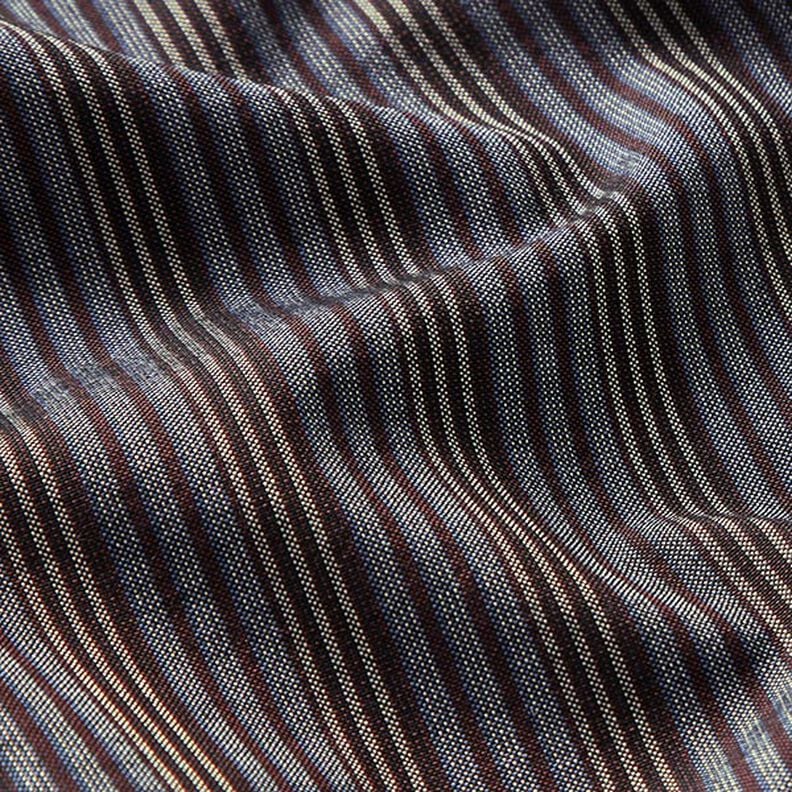 Skjortestof brede og smalle striber – blå/antracit,  image number 2