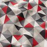 Dekorationsstof Halvpanama diamantmønster retro – rød/grå,  thumbnail number 2