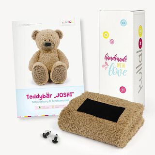 Teddybjørn gavesæt: Papirsnitmønster, plys og 1 par sikkerhedsøjne [ 11 x 32 x 11 cm ] | Kullaloo –, 