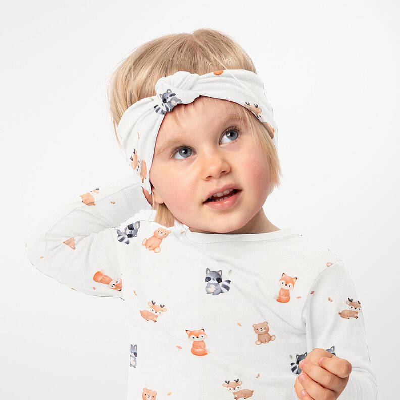 GOTS Bomuldsjersey babydyr Digitaltryk – elfenben,  image number 6