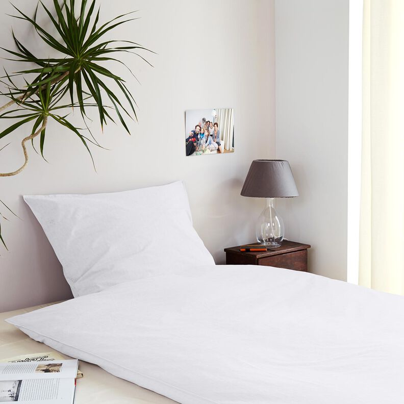 Bomuldssatin Ensfarvet – hvid,  image number 7