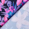 Badetøjsstof Tropiske blomster – marineblå/pink,  thumbnail number 4