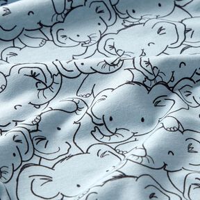 Bomuldsblanding Jersey Elefantvrimmel – sølvblå, 