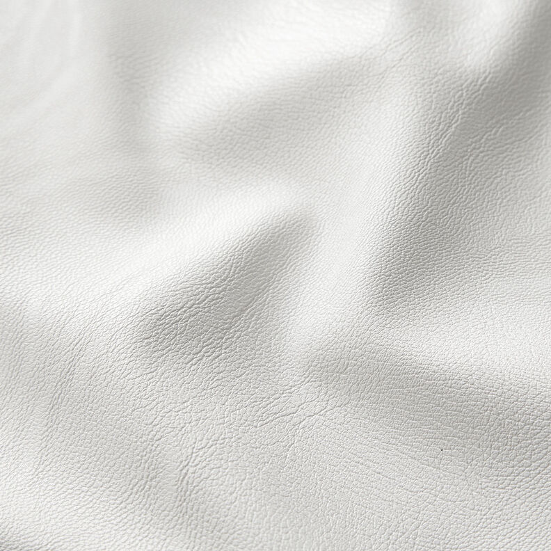 Imiteret skind stretch ensfarvet – hvid,  image number 2