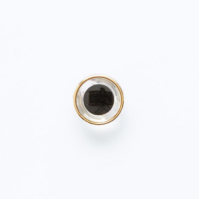 Øskenknap med guldfarvet kant [ Ø 11 mm ] – sort/guld,  image number 1