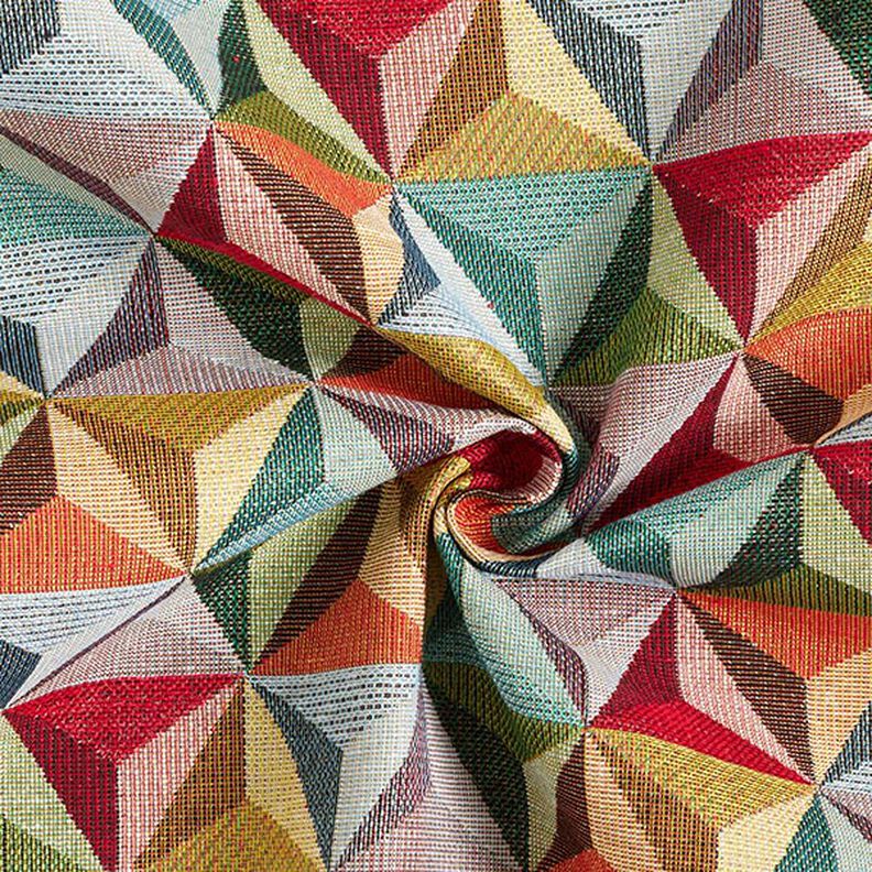 Dekorationsstof Gobelin prisma – karminrød/lyseblå,  image number 3