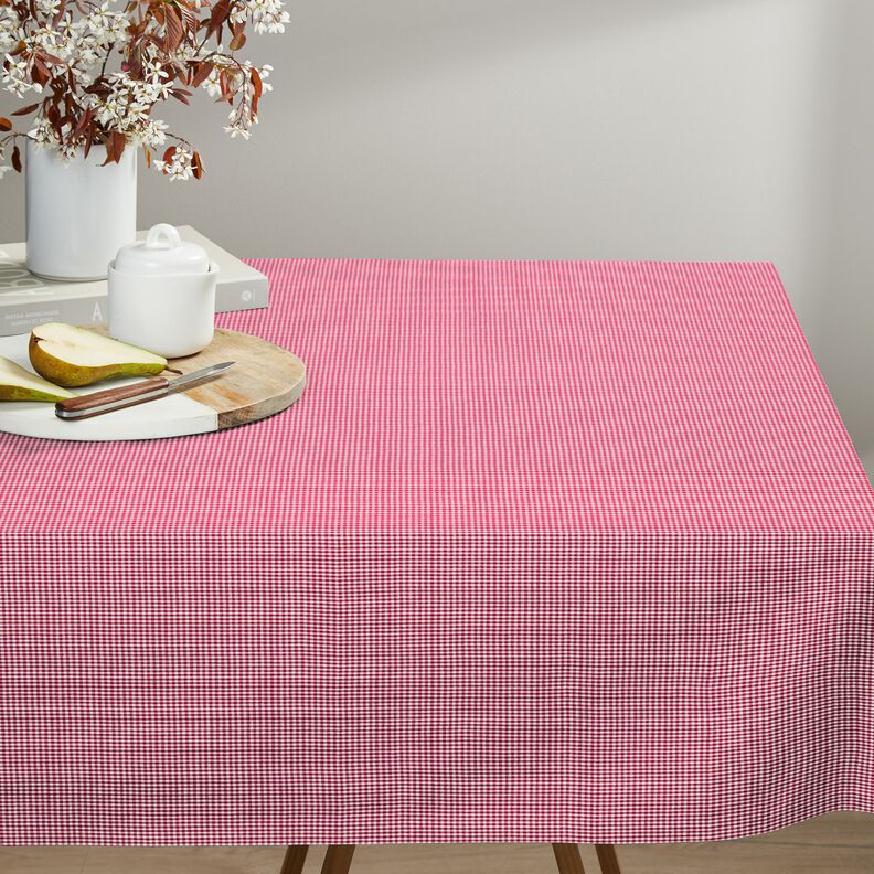 Bomuldsstof Vichy tern 0,2 cm – rød/hvid,  image number 7