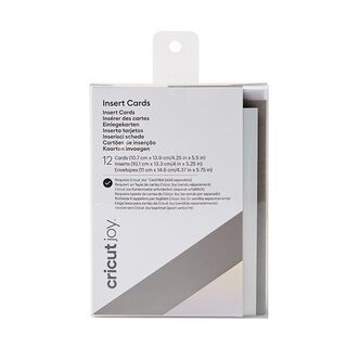 Cricut Joy indlægskort Grey Holo [ 12 Styk ] – grå/sølv metallisk, 