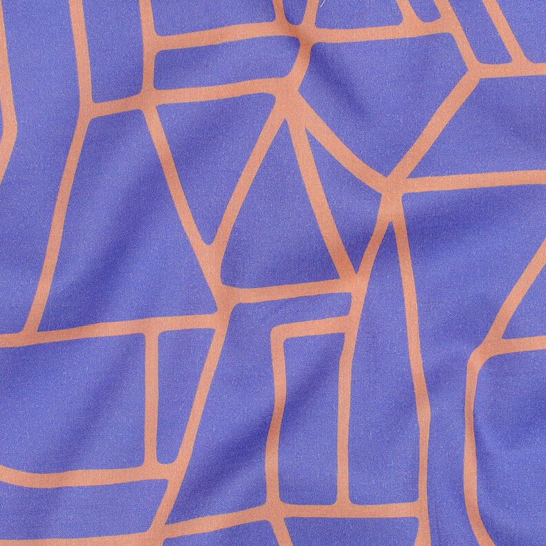 Bomuld voile Town | Nerida Hansen – blålilla/ferskenorange,  image number 2