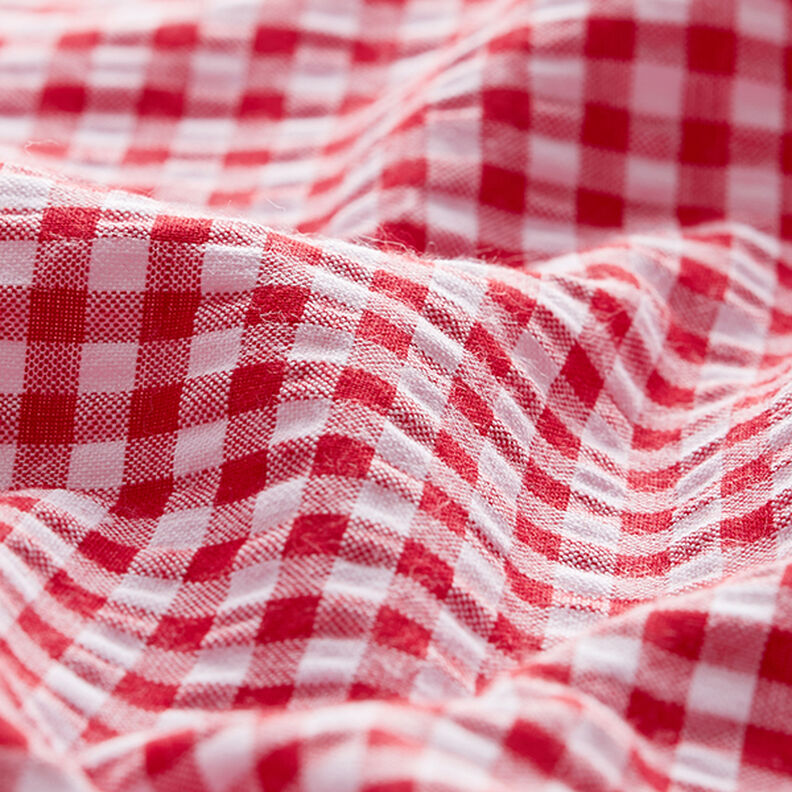 Bæk og bølge Bomuldsblanding Vichy-tern – rød,  image number 2