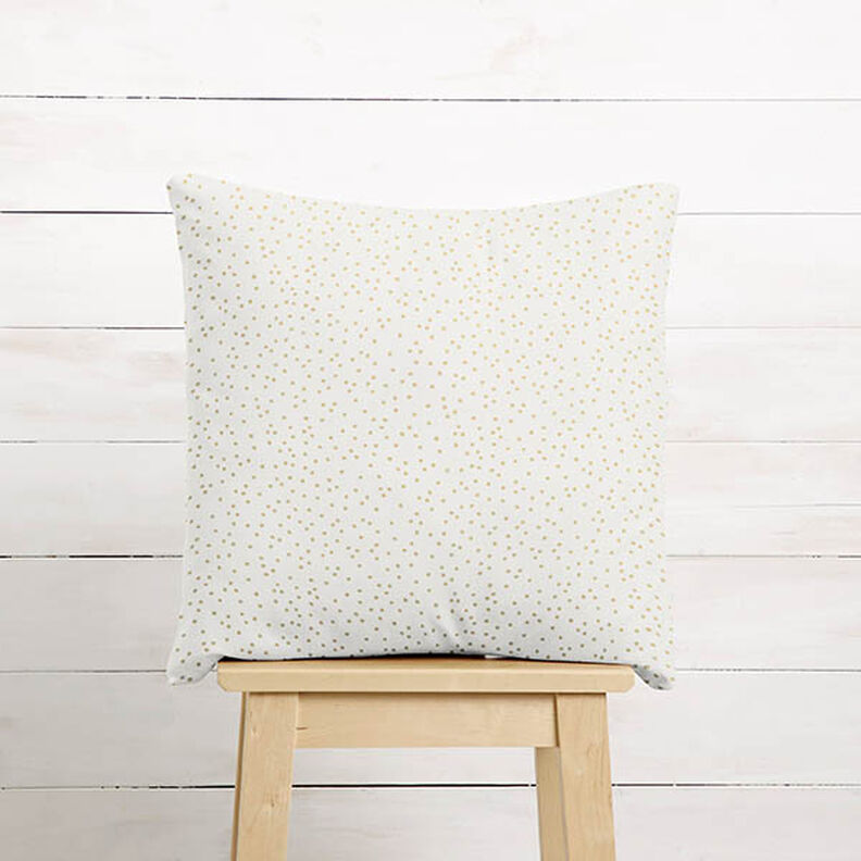 Bomuldsstof Poplin fine prikker – uldhvid/guld,  image number 7