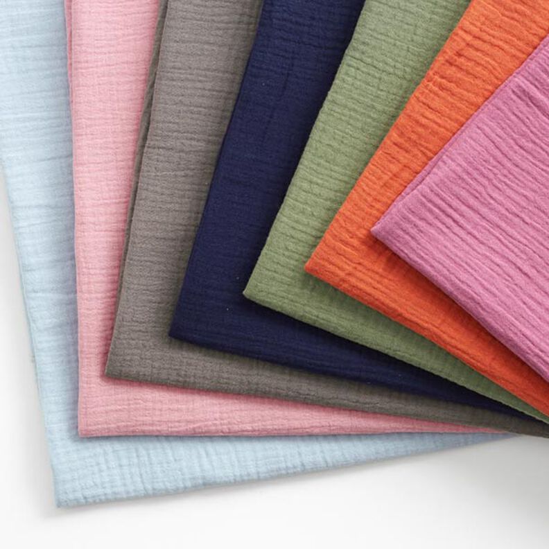 GOTS Musselin/Dobbelt-Crincle stof | Tula – sort,  image number 7